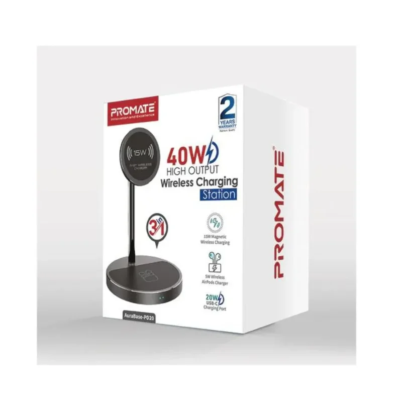 Promate AuraBase-PD20 40W High Output Wireless Charging Station