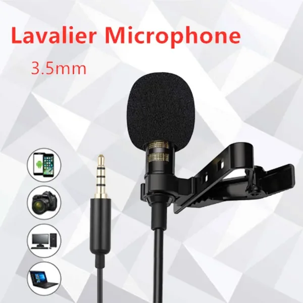 Lavalier Microphone JH-043 Clip 3.5mm-black