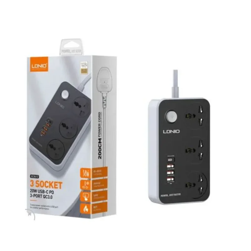Ldnio SC3412 3Way Power Extension