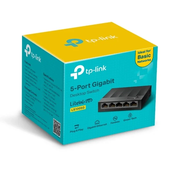 TP-Link 5-Port 10/100/1000Mbps Gigabit Desktop Switch – TL-LS1005G