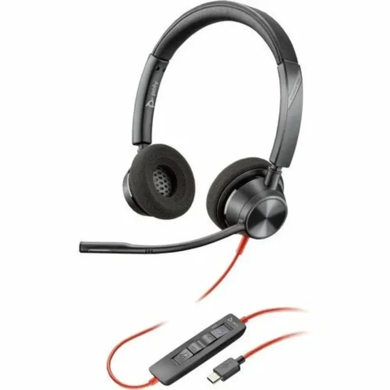 Poly Blackwire 3220 Stereo USB-C Headset +USB-C/A Adapter (Bulk)