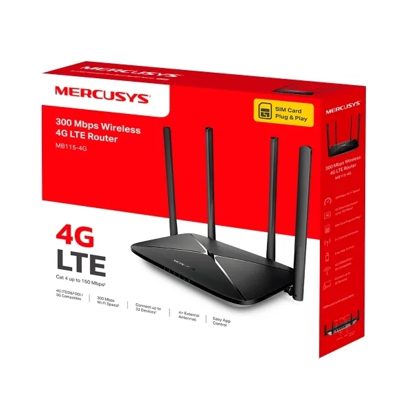Mercusys TL‑MB115‑4G 300 Mbps Wireless N 4G LTE Router