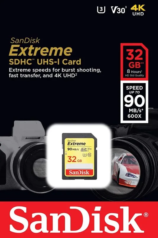 SanDisk 32GB Extreme SDHC UHS-I Memory Card
