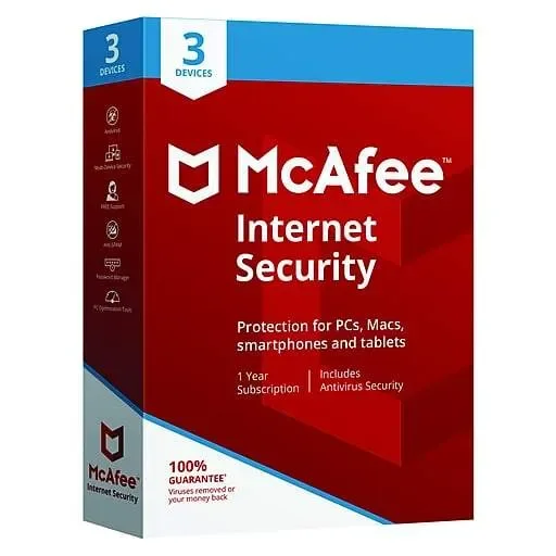 McAfee Internet Security 3 User 1 Year