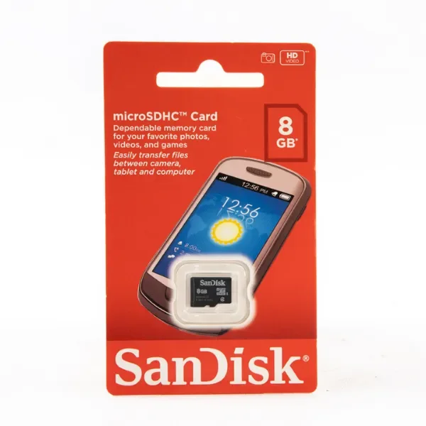 SanDisk 8GB micro SDHC Memory Card Class 4 With SD Adapter